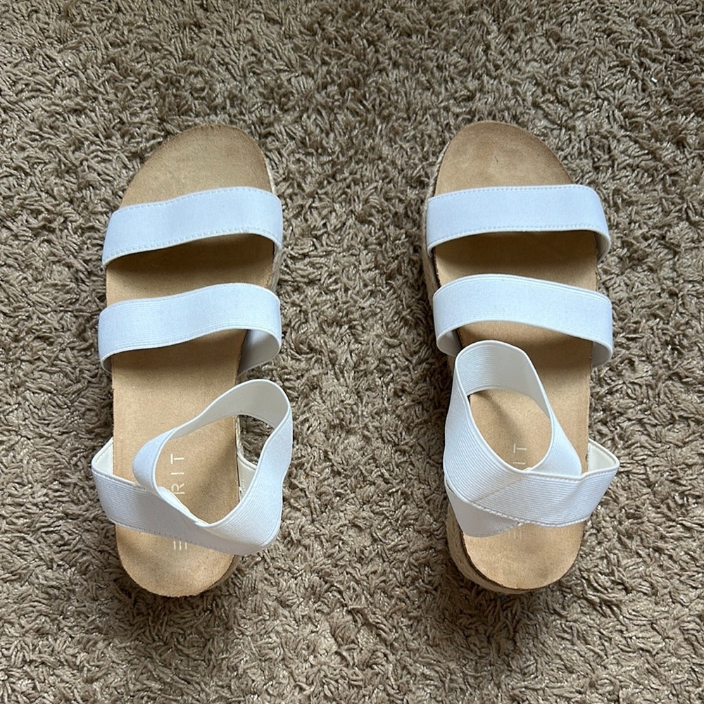 Esprit White Minimalist Sandals with Adjustable Ankle Strap
